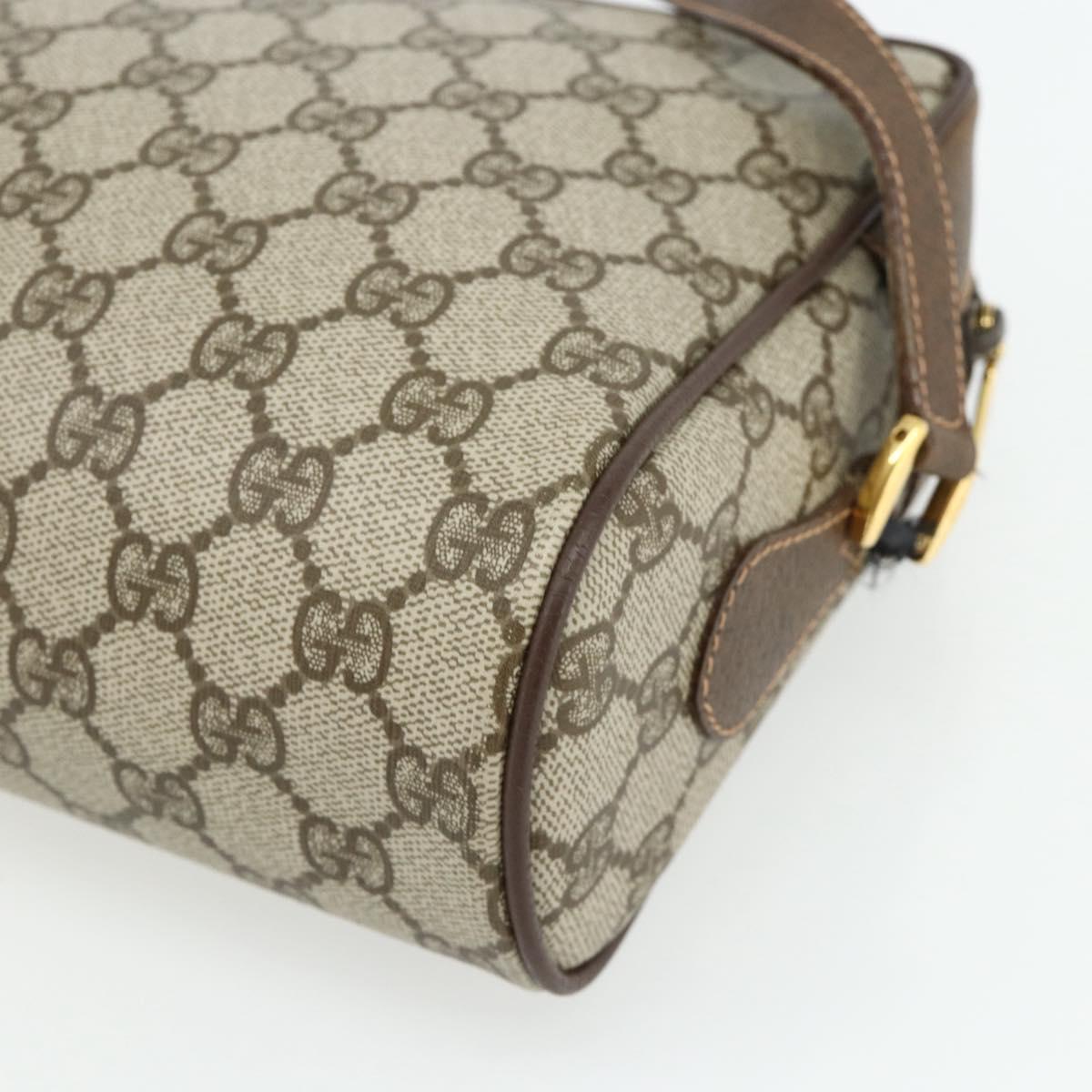 GUCCI GG Supreme Web Sherry Line Bag PVC Beige Gold 119 02 088 Auth 178473