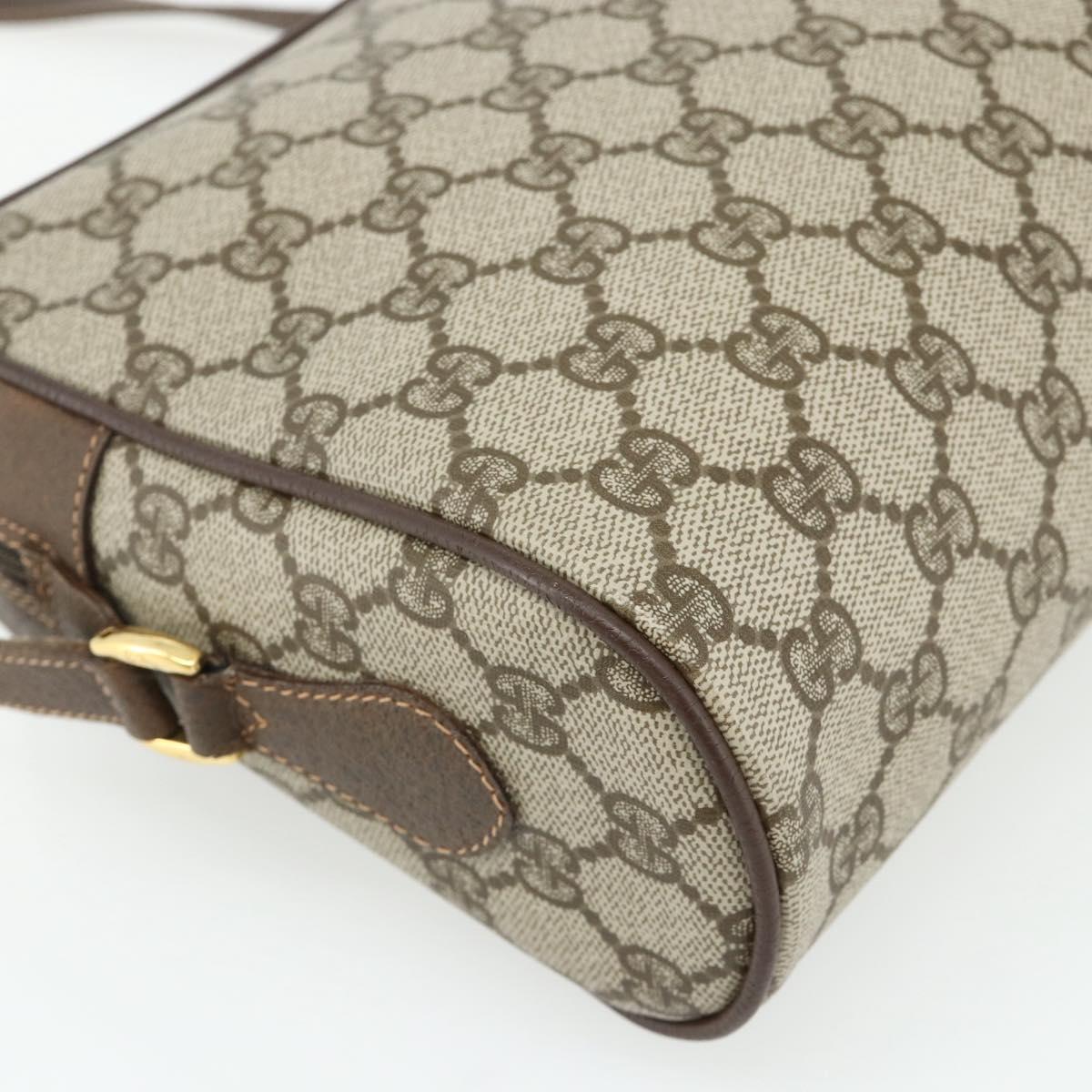 GUCCI GG Supreme Web Sherry Line Bag PVC Beige Gold 119 02 088 Auth 178473
