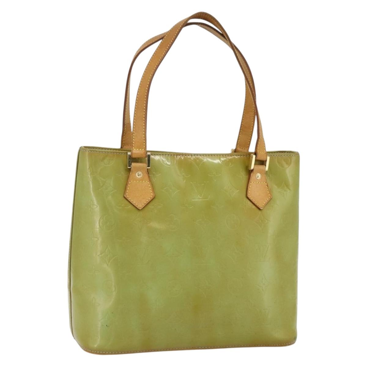LOUIS VUITTON Monogram Vernis Houston Hand Bag Baby Blue M91005 LV Auth 178479