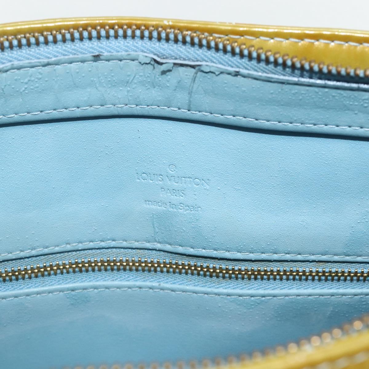 LOUIS VUITTON Monogram Vernis Houston Hand Bag Baby Blue M91005 LV Auth 178479