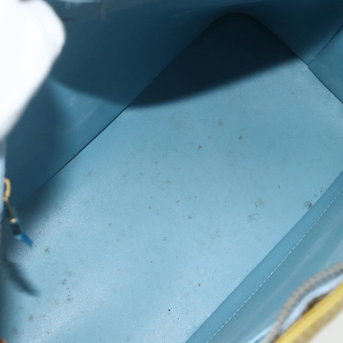 LOUIS VUITTON Monogram Vernis Houston Hand Bag Baby Blue M91005 LV Auth 178479
