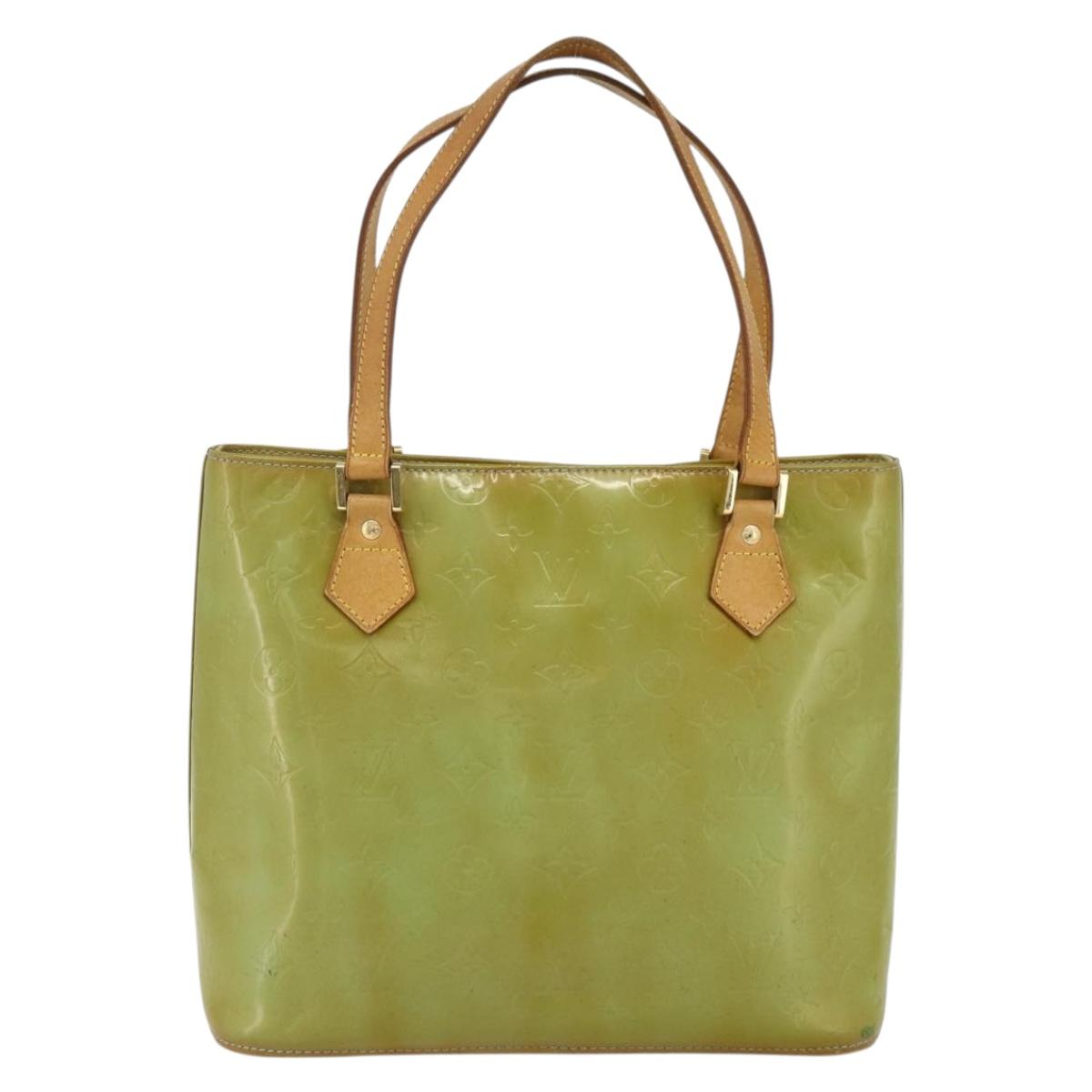 LOUIS VUITTON Monogram Vernis Houston Hand Bag Baby Blue M91005 LV Auth 178479