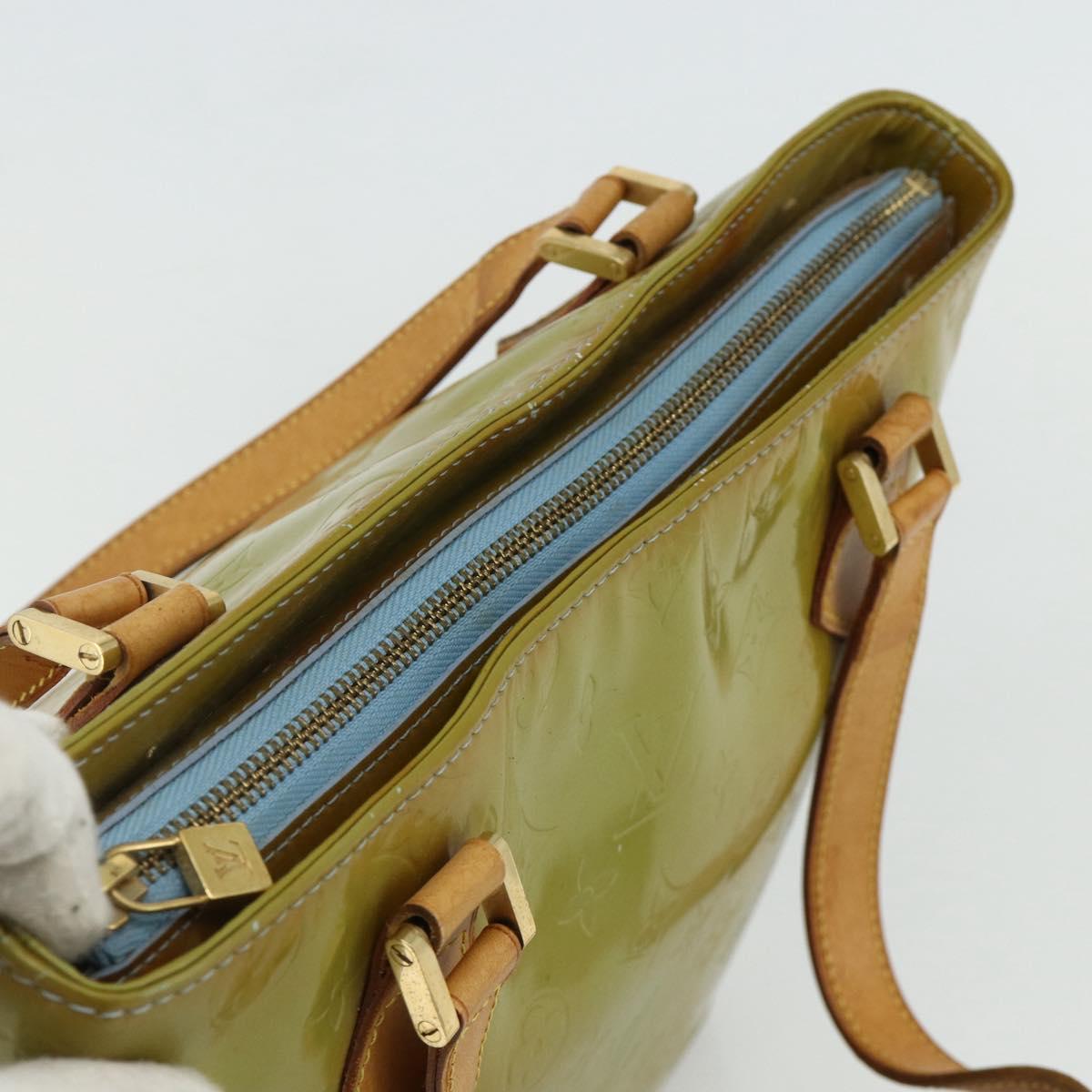 LOUIS VUITTON Monogram Vernis Houston Hand Bag Baby Blue M91005 LV Auth 178479
