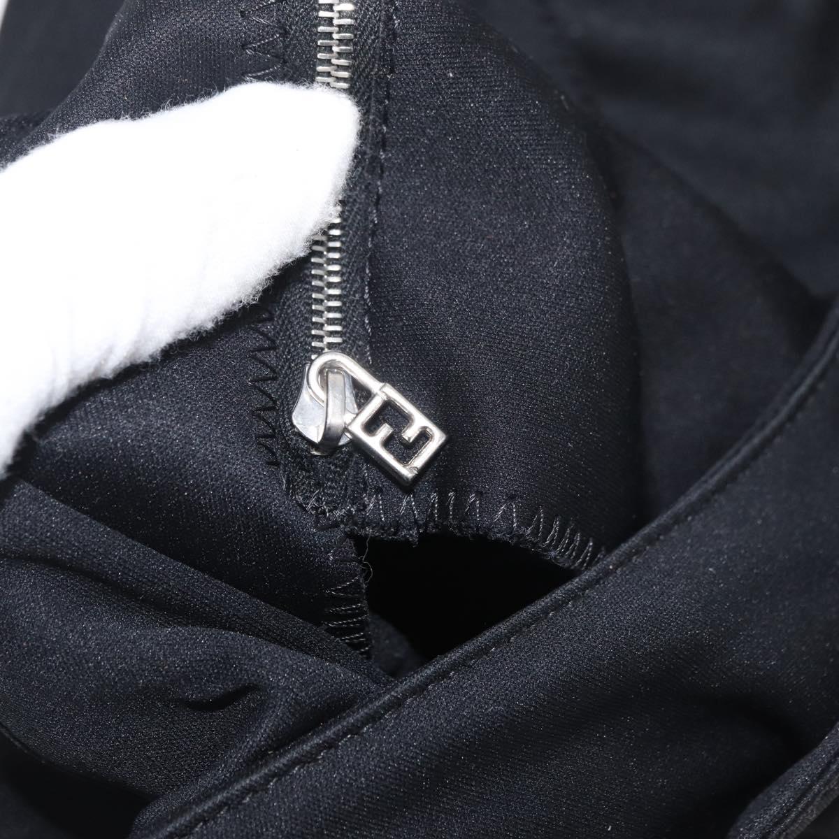 FENDI Mamma Baguette Shoulder Bag Black Silver Auth 178484