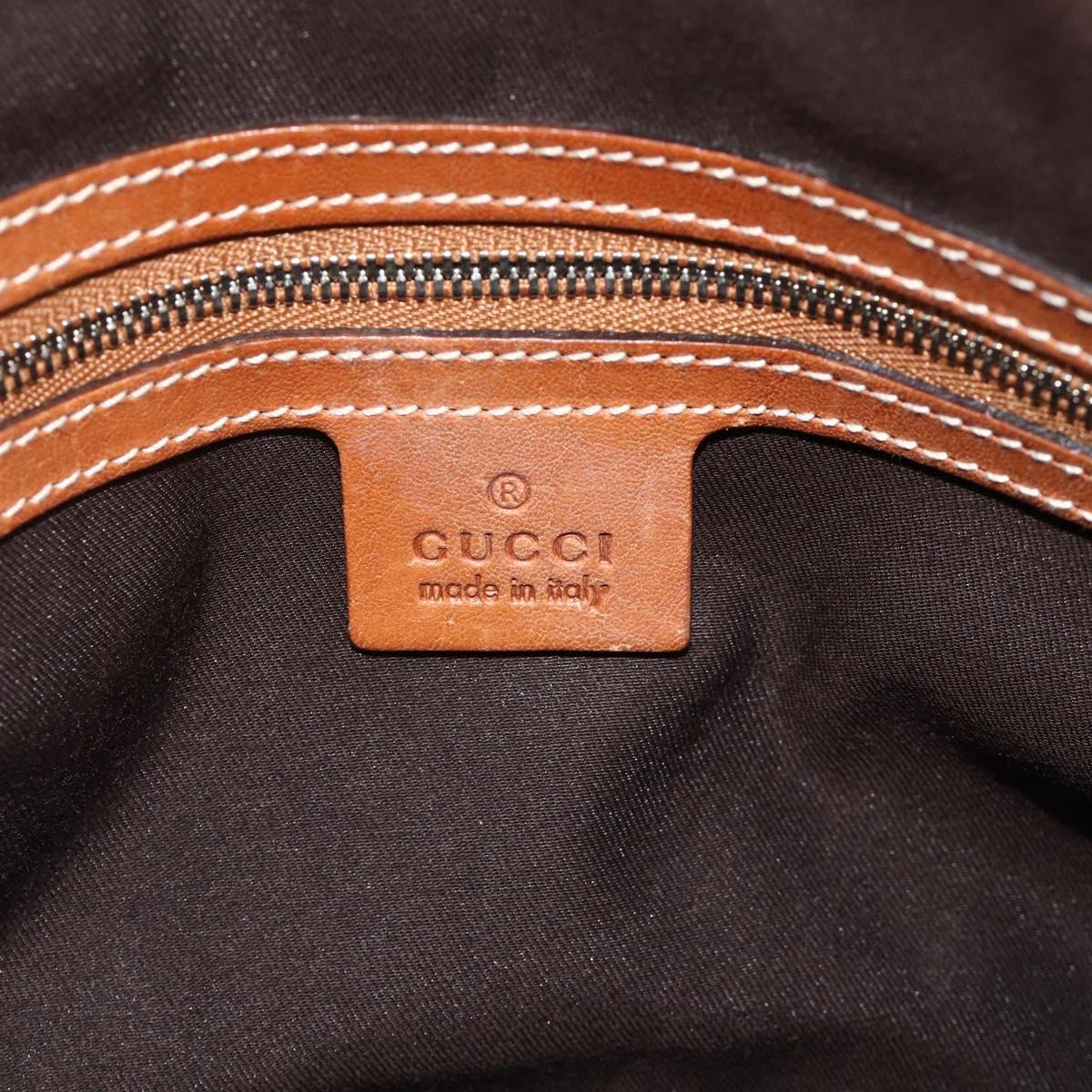 GUCCI Hand Bag Canvas Beige Silver 114882 Auth 178486A