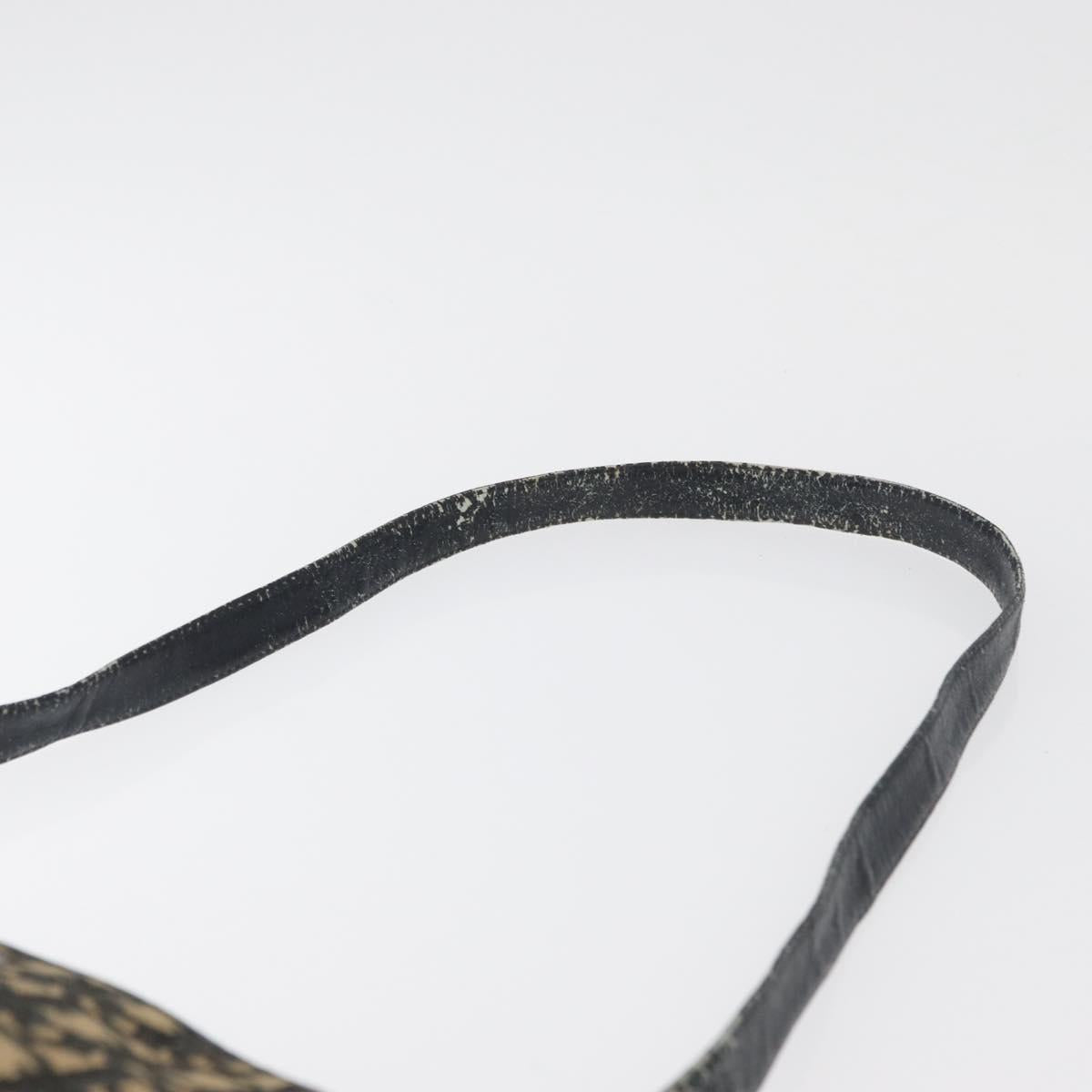 Christian Dior Trotter Canvas Shoulder Bag Navy Gold Auth 178491