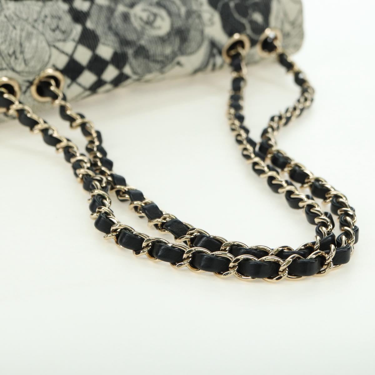 CHANEL Matelasse 25 Chain Shoulder Bag Corduroy White Gold CC Auth 178492SAM