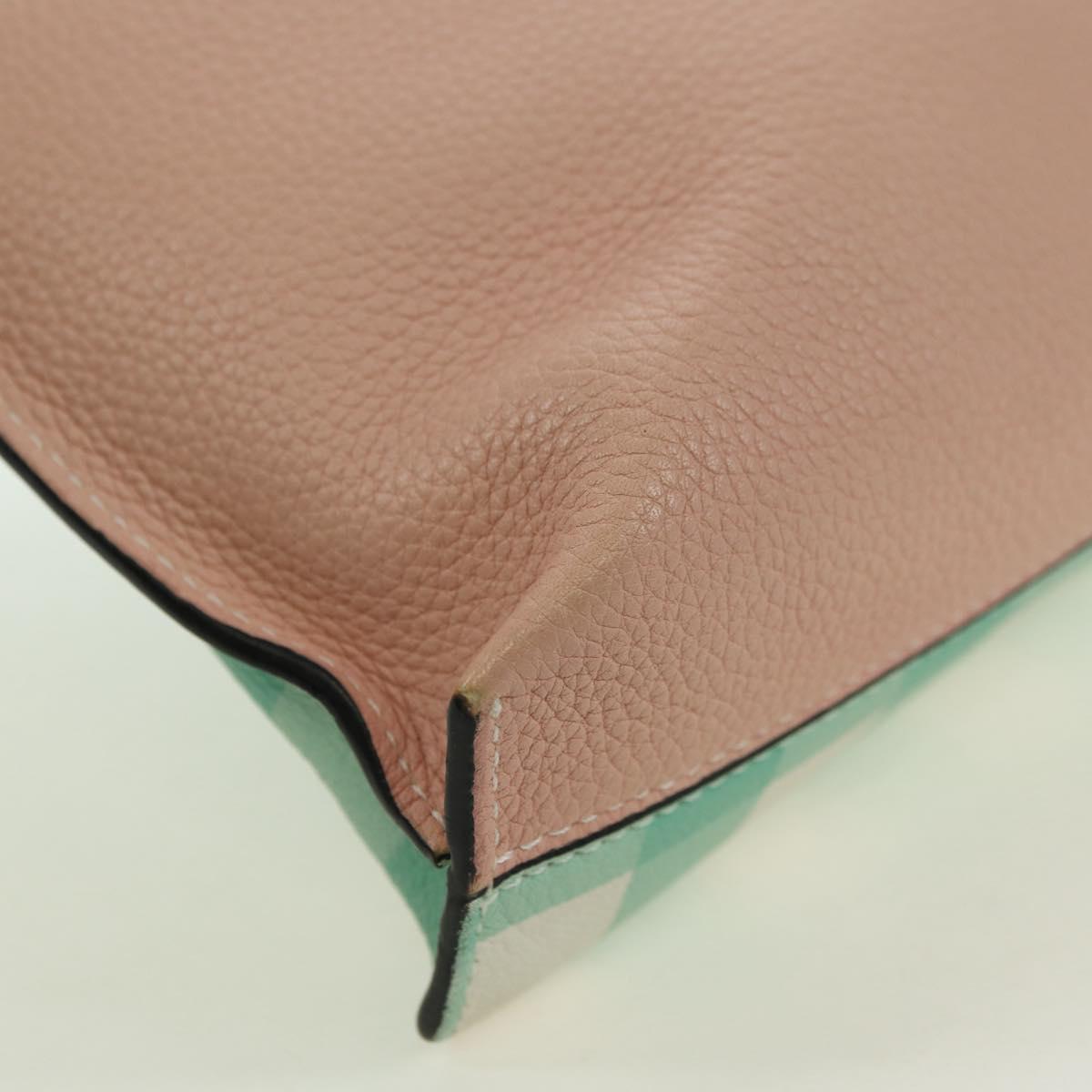 LOEWE Shoulder Bag Leather Pink Silver Auth 178498M