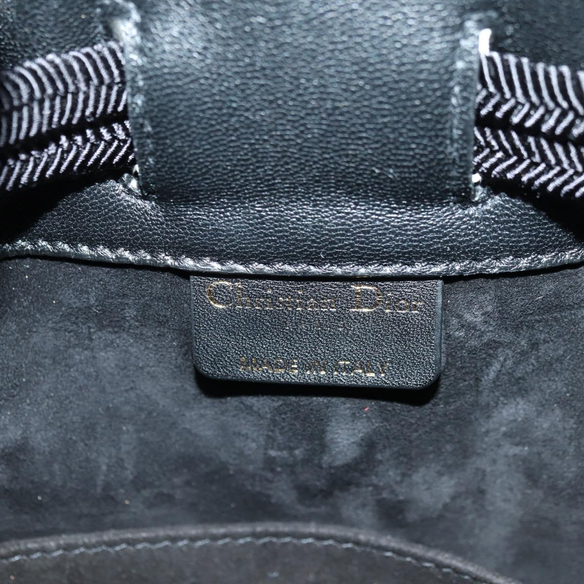 Christian Dior Shoulder Bag Leather Black Gold Auth 178502SM