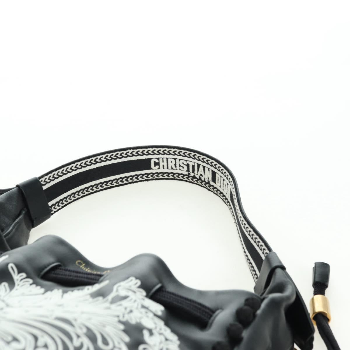 Christian Dior Shoulder Bag Leather Black Gold Auth 178502SM