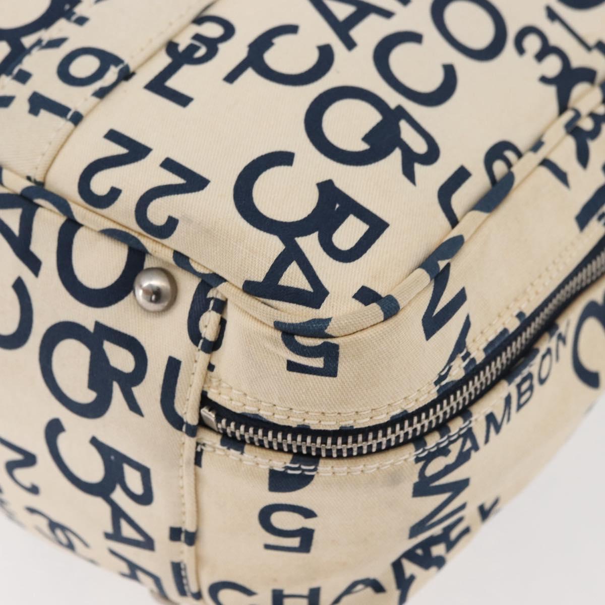 CHANEL By Sea Line Tote Bag Canvas White Silver CC Auth 178508