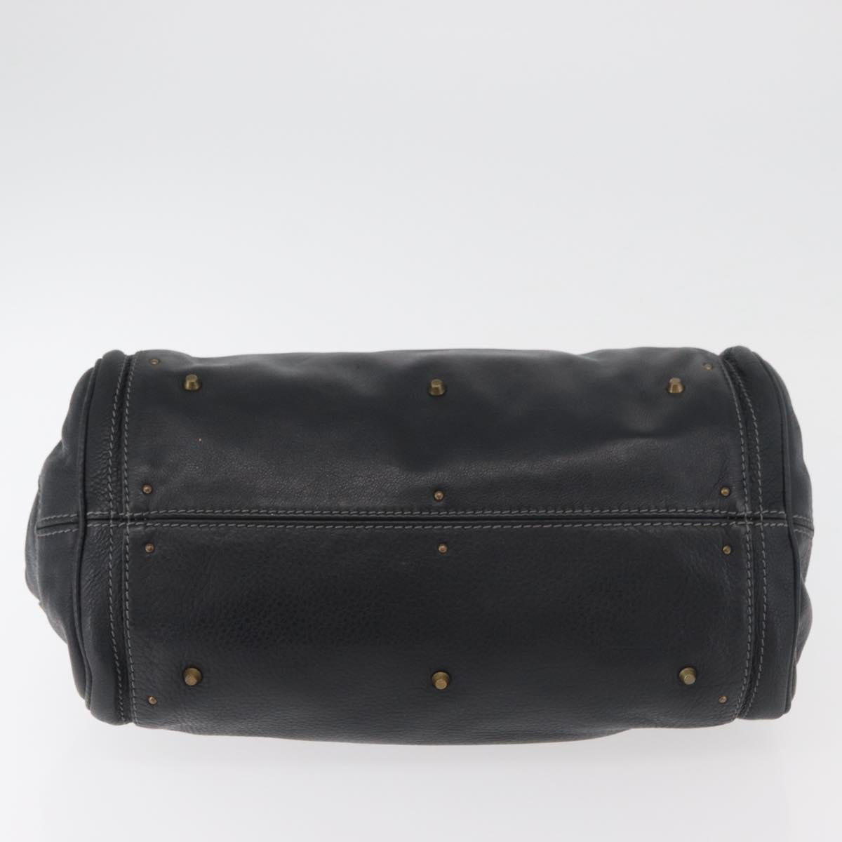 Chloe Paddington Hand Bag Leather Black Silver gold Auth 178515A