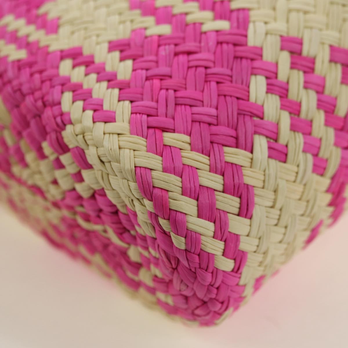 LOEWE Anagram Shoulder Bag Raffia Pink Auth 178517SAM