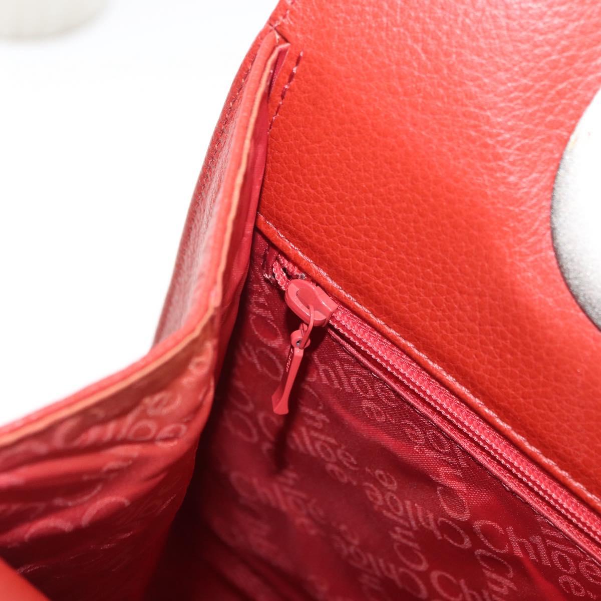 Chloe Hand Bag Leather Red Auth 178521A