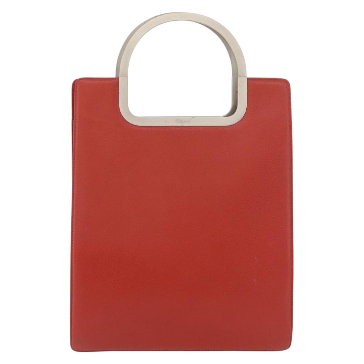 Chloe Hand Bag Leather Red Auth 178521A