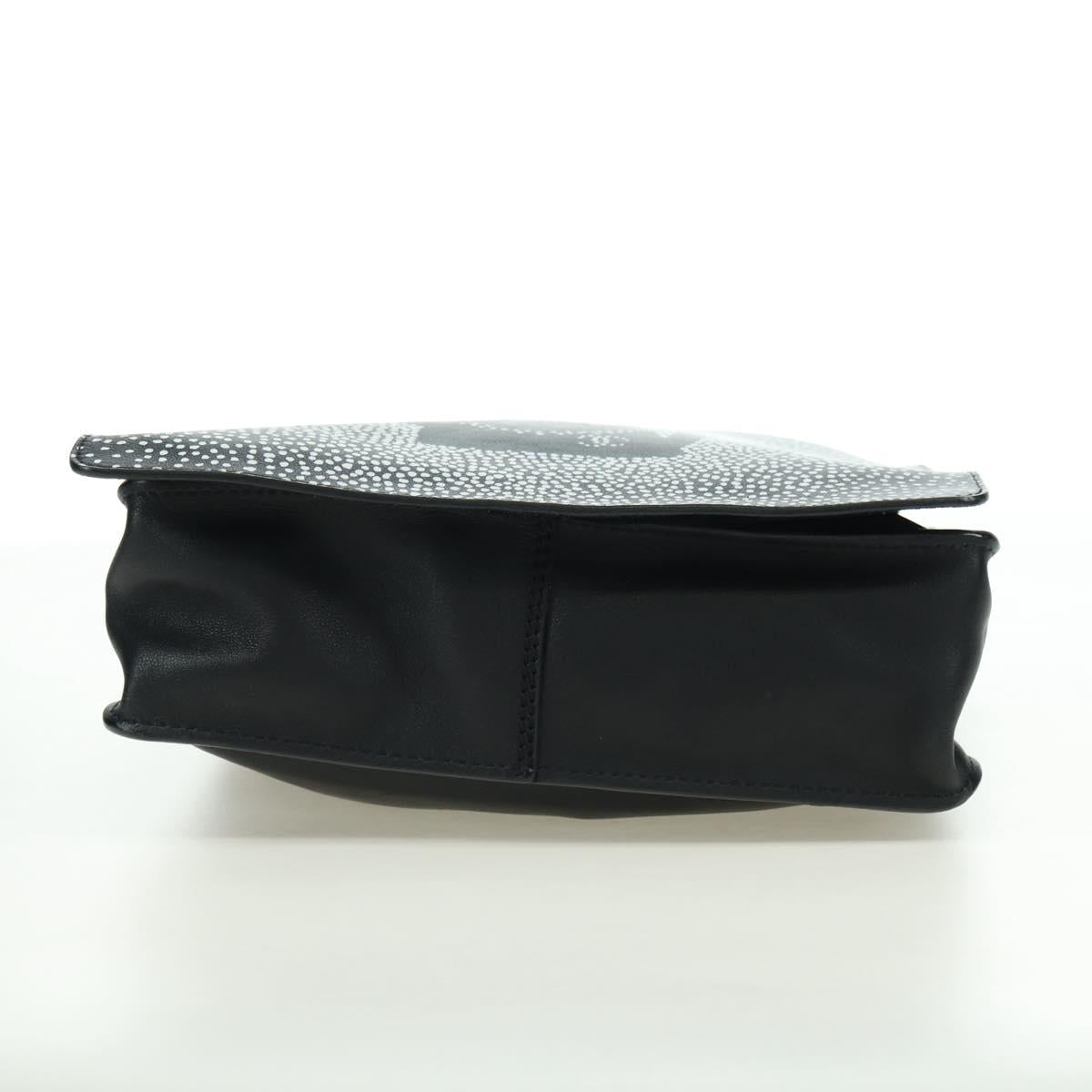 CHANEL Coco Mademoiselle Shoulder Bag Leather Black Silver CC Auth 178522SAM