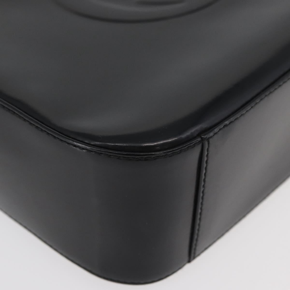 GUCCI Soho Shoulder Bag Patent leather Black Silver 000 0506 Auth 178524