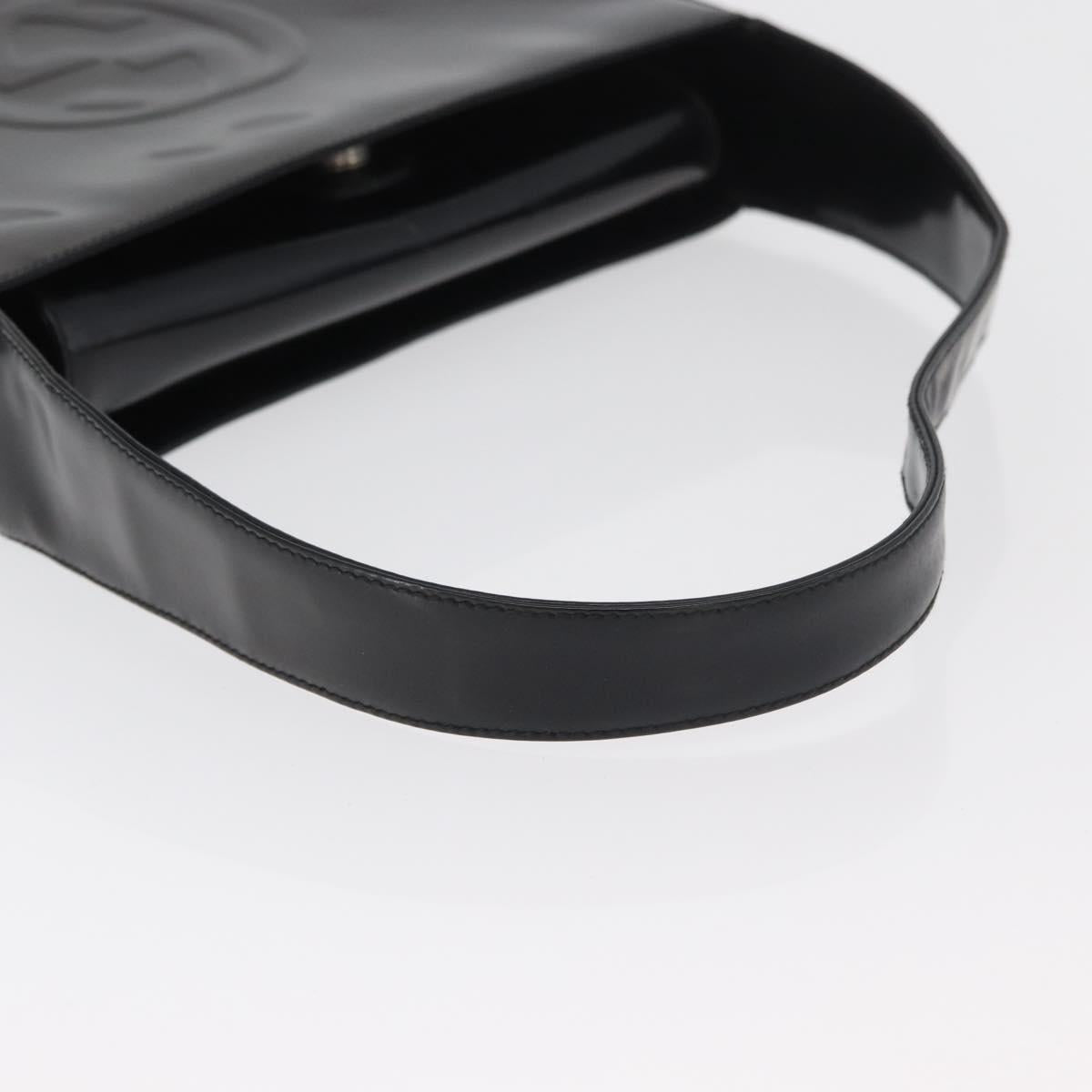GUCCI Soho Shoulder Bag Patent leather Black Silver 000 0506 Auth 178524
