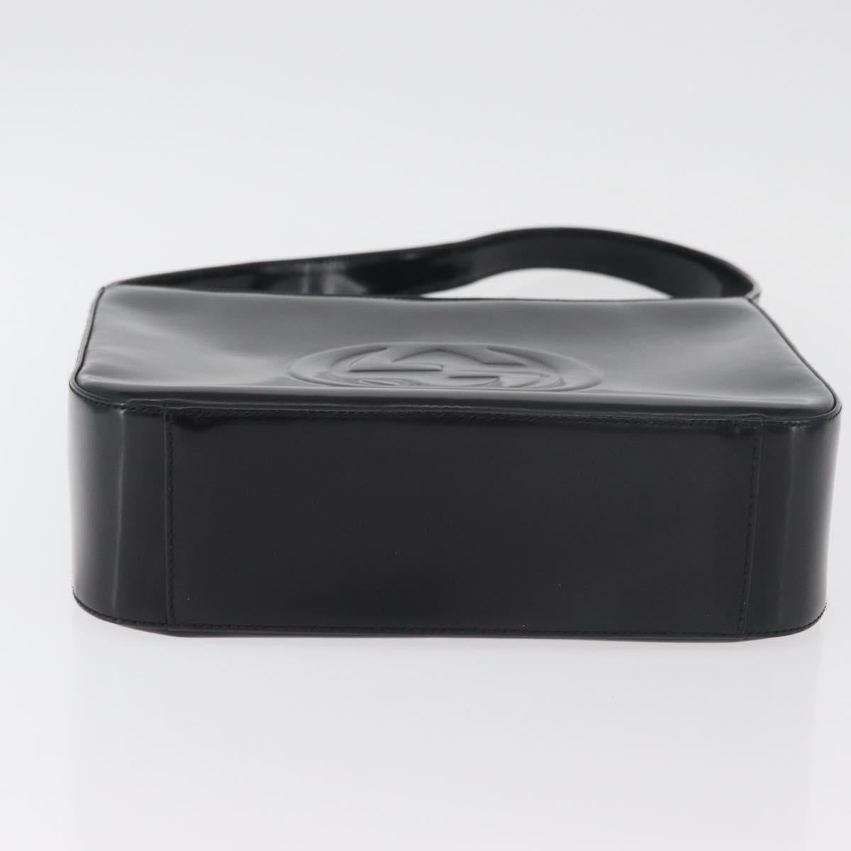 GUCCI Soho Shoulder Bag Patent leather Black Silver 000 0506 Auth 178524