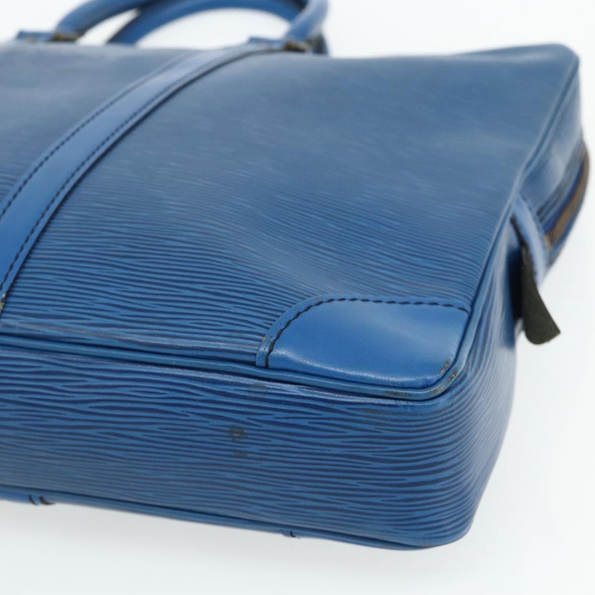 LOUIS VUITTON Epi Porte Documents Voyage Business Bag Blue M41144 LV Auth 178528