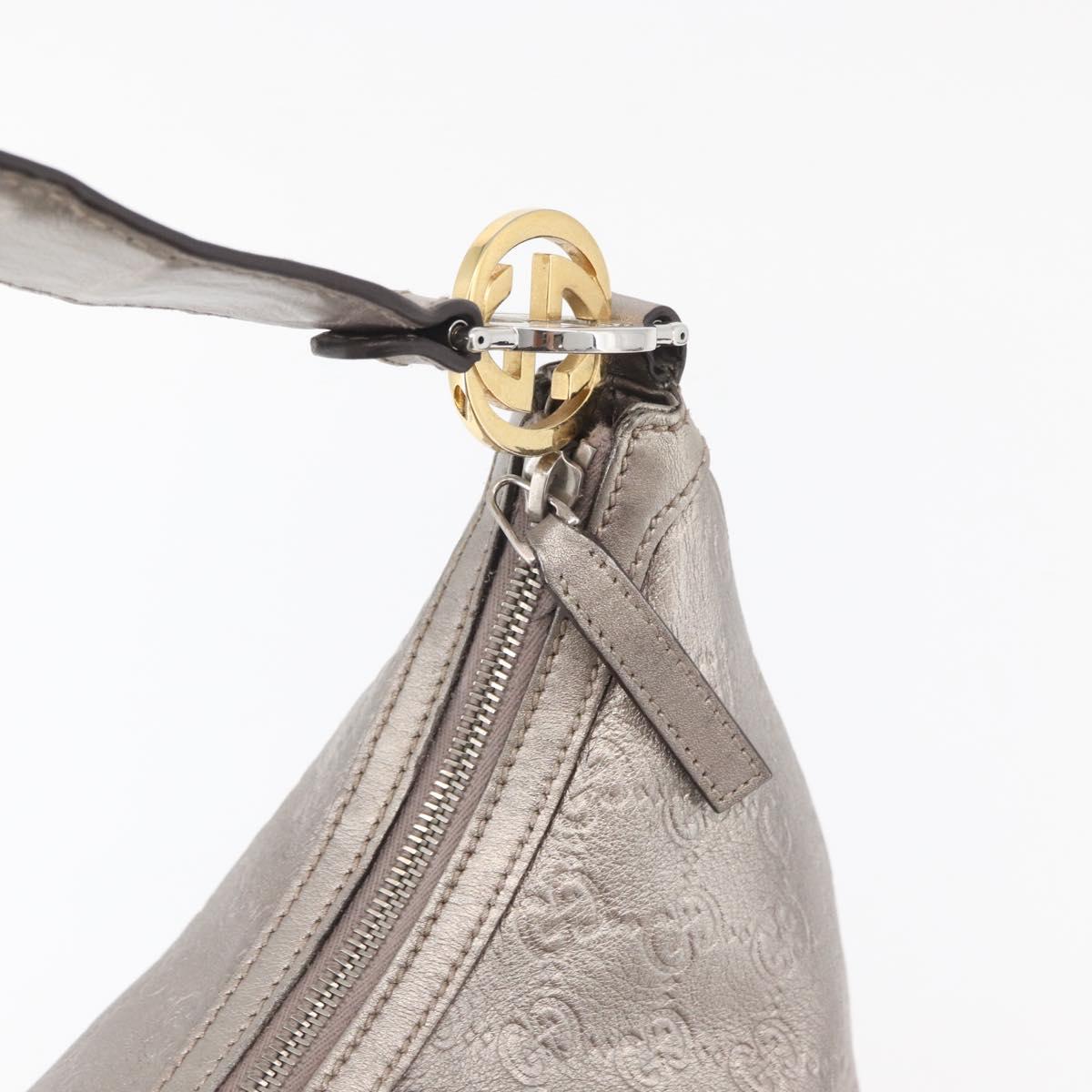 GUCCI GG Canvas GG Twin Guccissima Bag Leather Silver 232962 Auth 178533V