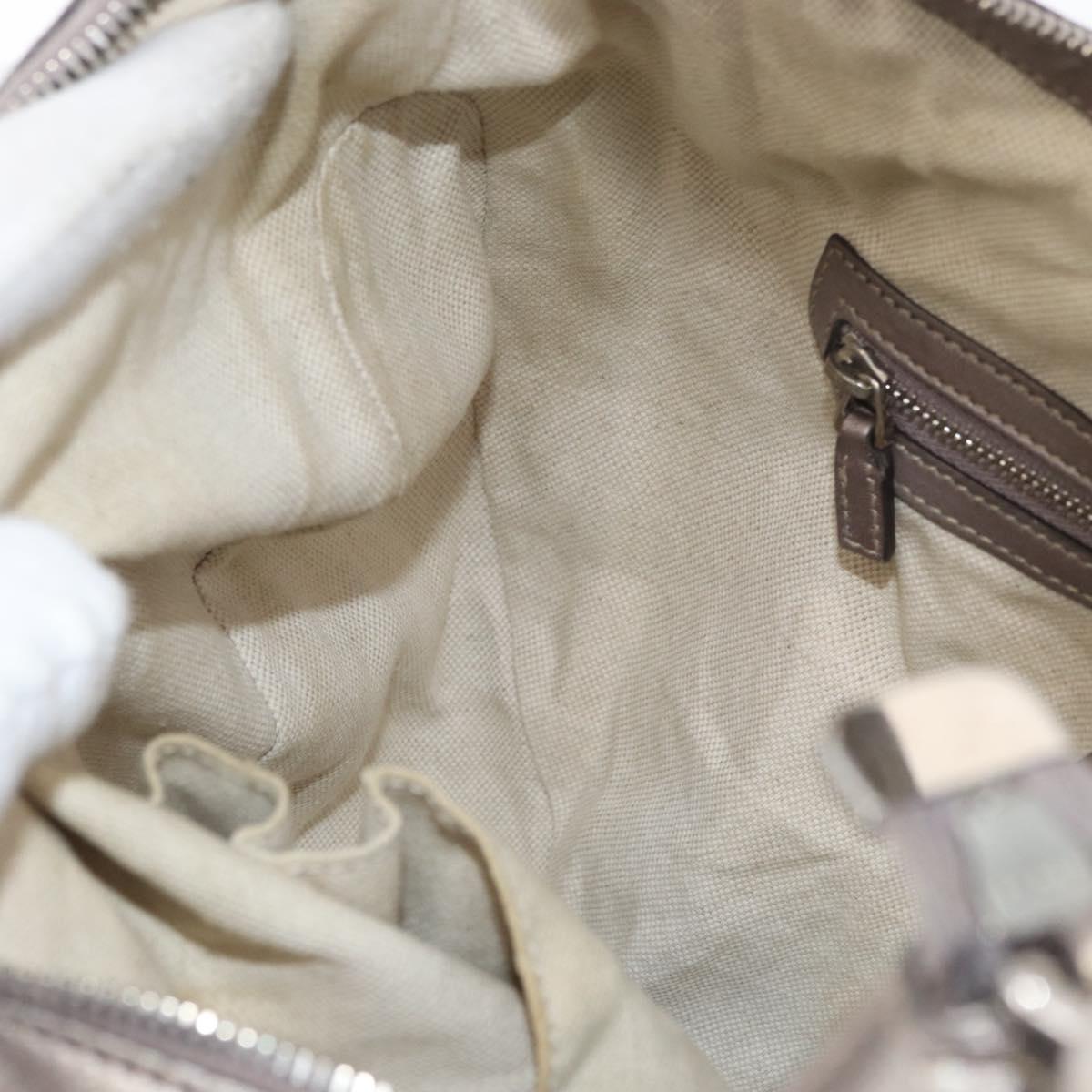 GUCCI GG Canvas GG Twin Guccissima Bag Leather Silver 232962 Auth 178533V
