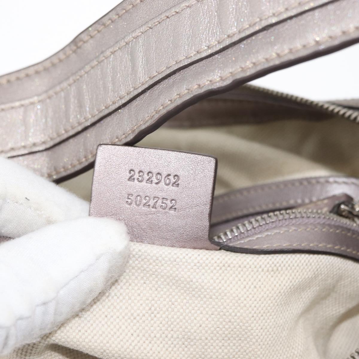 GUCCI GG Canvas GG Twin Guccissima Bag Leather Silver 232962 Auth 178533V