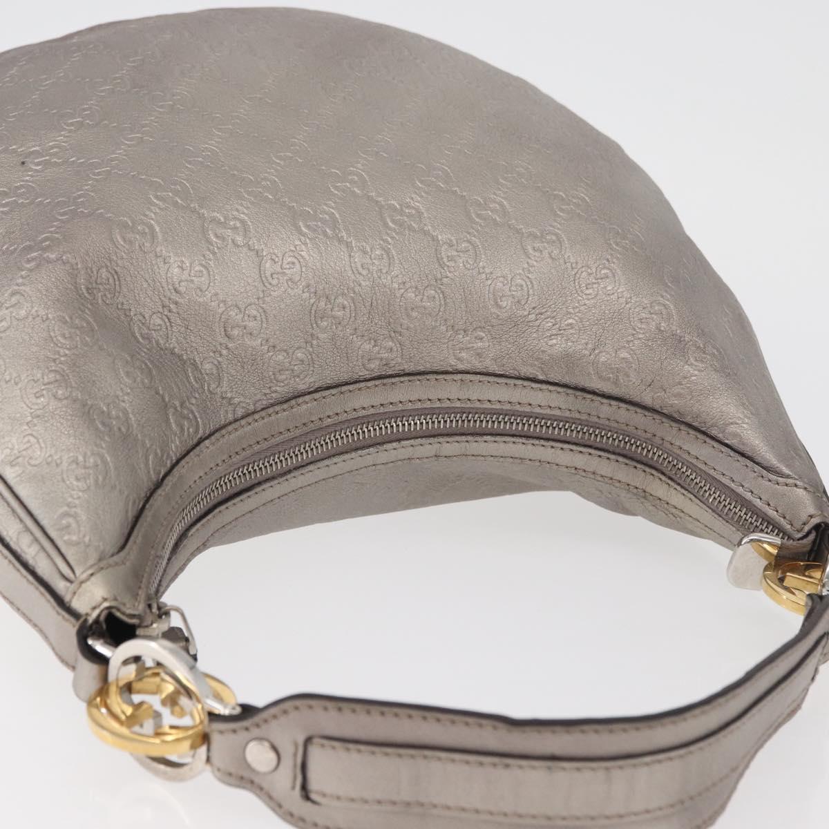 GUCCI GG Canvas GG Twin Guccissima Bag Leather Silver 232962 Auth 178533V