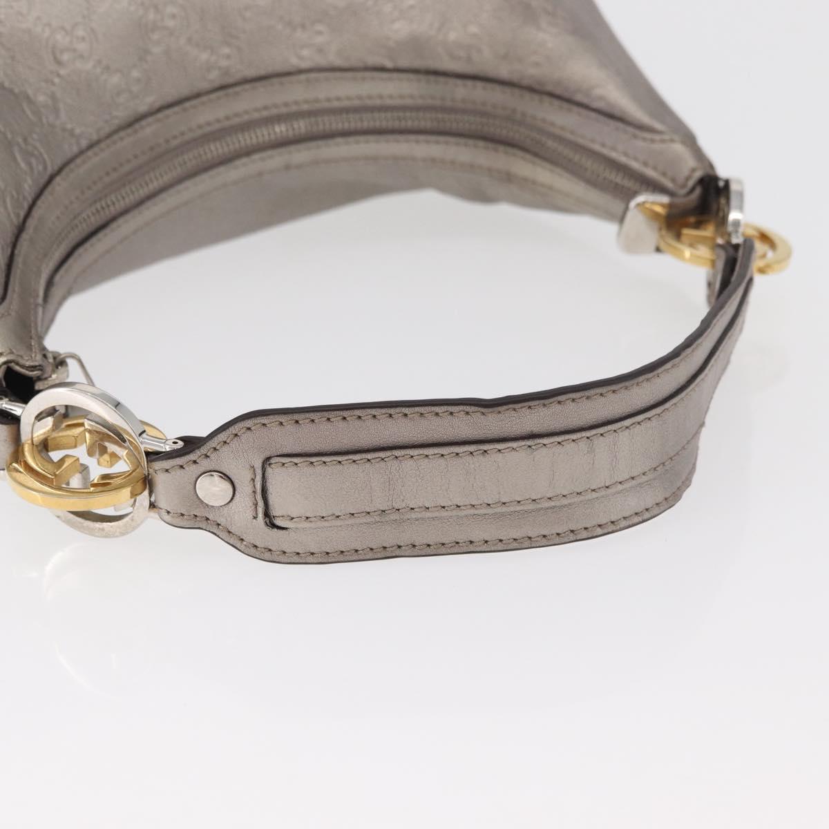 GUCCI GG Canvas GG Twin Guccissima Bag Leather Silver 232962 Auth 178533V