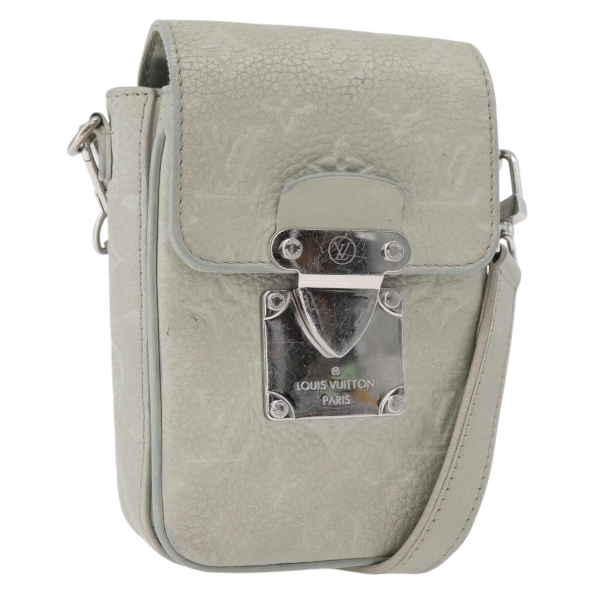 LOUIS VUITTON Taurillon Vertical Wearable Wallet Bag Gray M82568 LV Auth 178538V