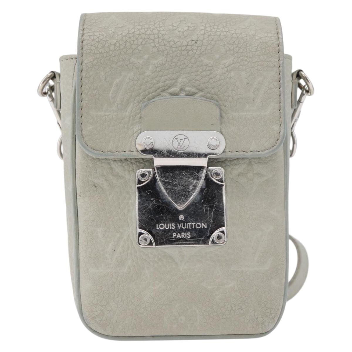 LOUIS VUITTON Taurillon Vertical Wearable Wallet Bag Gray M82568 LV Auth 178538V