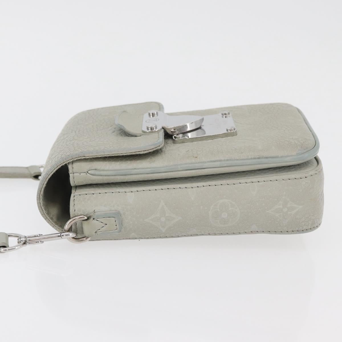 LOUIS VUITTON Taurillon Vertical Wearable Wallet Bag Gray M82568 LV Auth 178538V