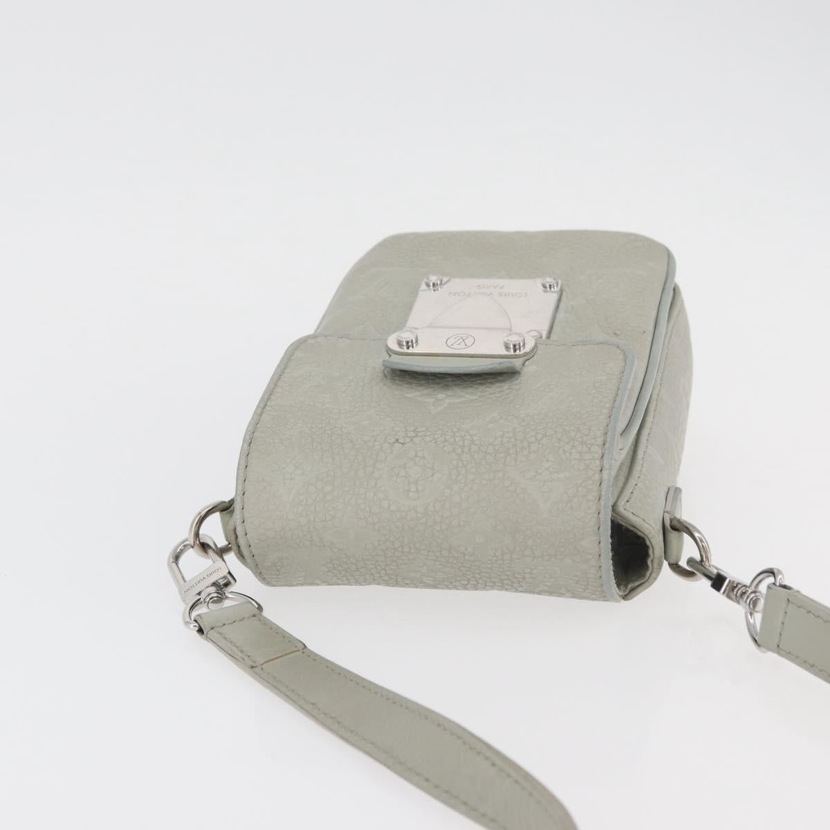 LOUIS VUITTON Taurillon Vertical Wearable Wallet Bag Gray M82568 LV Auth 178538V