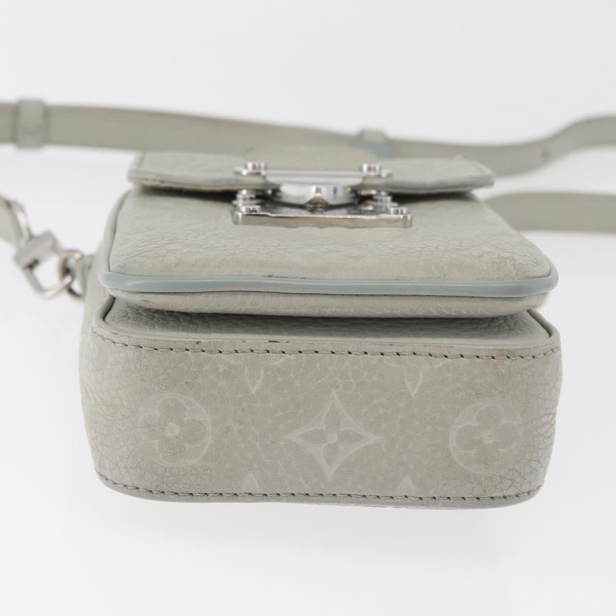 LOUIS VUITTON Taurillon Vertical Wearable Wallet Bag Gray M82568 LV Auth 178538V