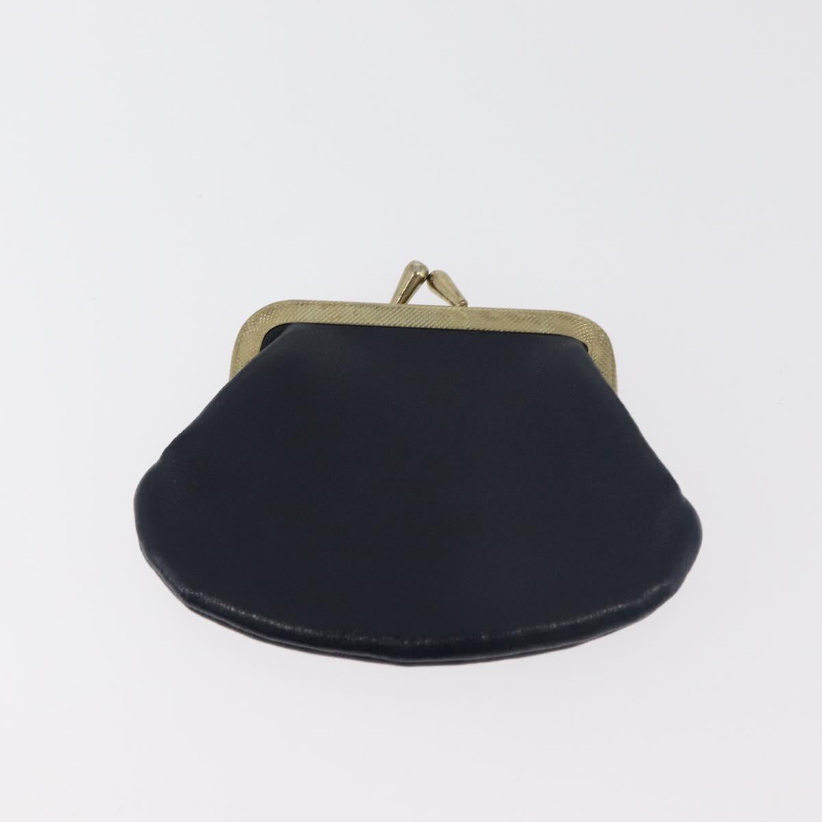 Christian Dior Hand Bag Calf Skin 2way Navy Gold Auth 178542A