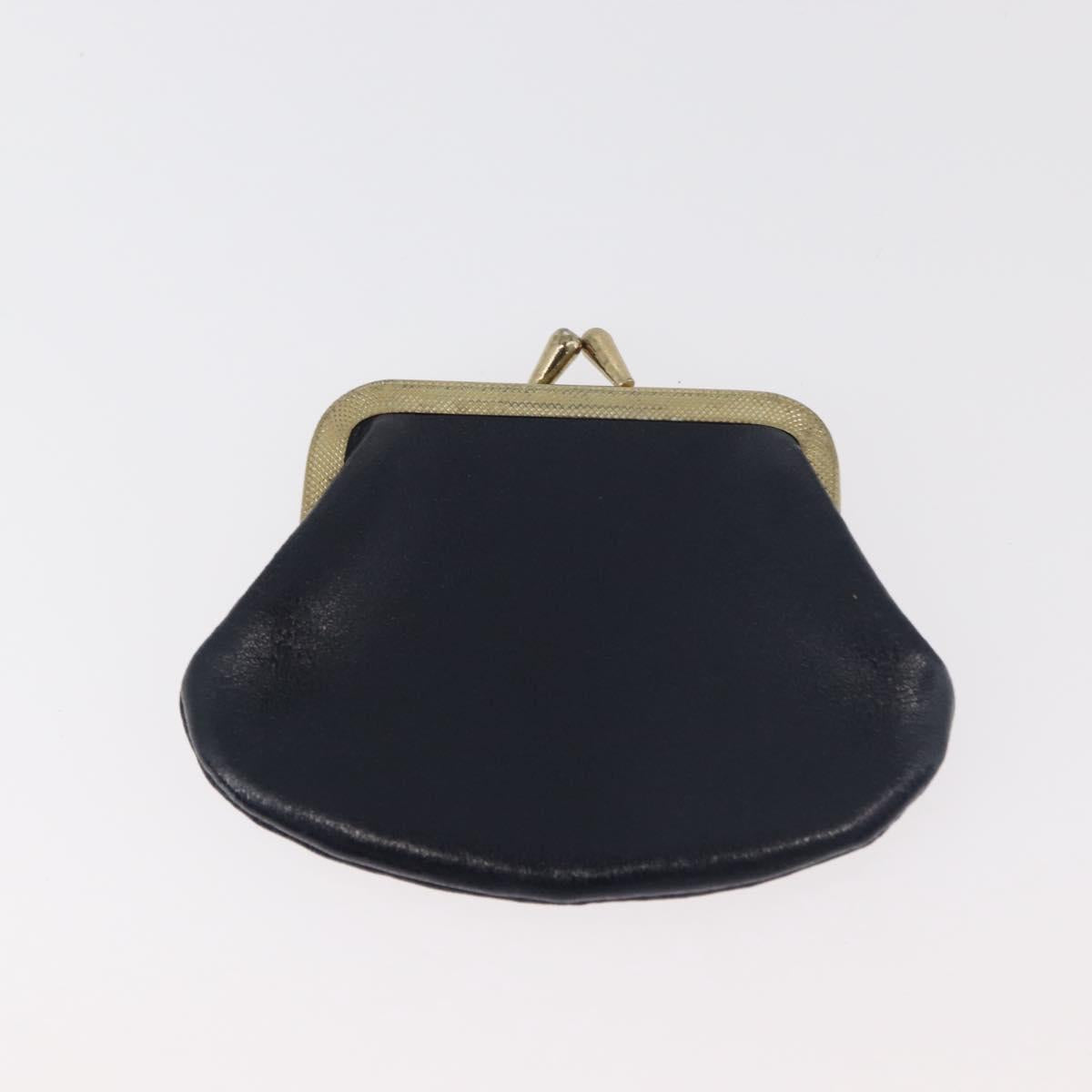 Christian Dior Hand Bag Calf Skin 2way Navy Gold Auth 178542A