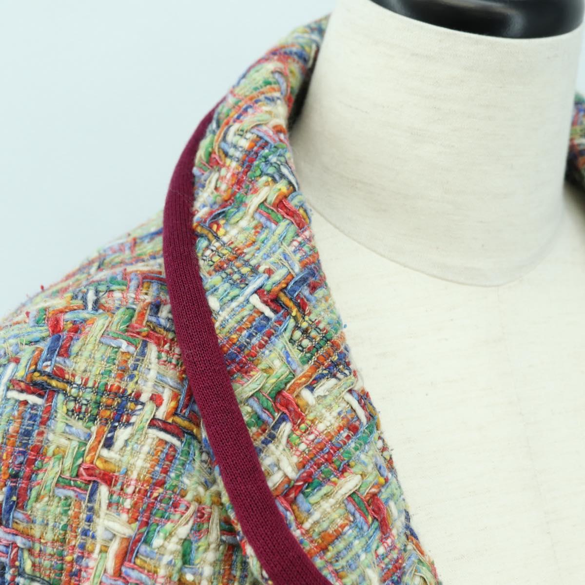 CHANEL Jacket Tweed Multicolor CC Auth 178546V