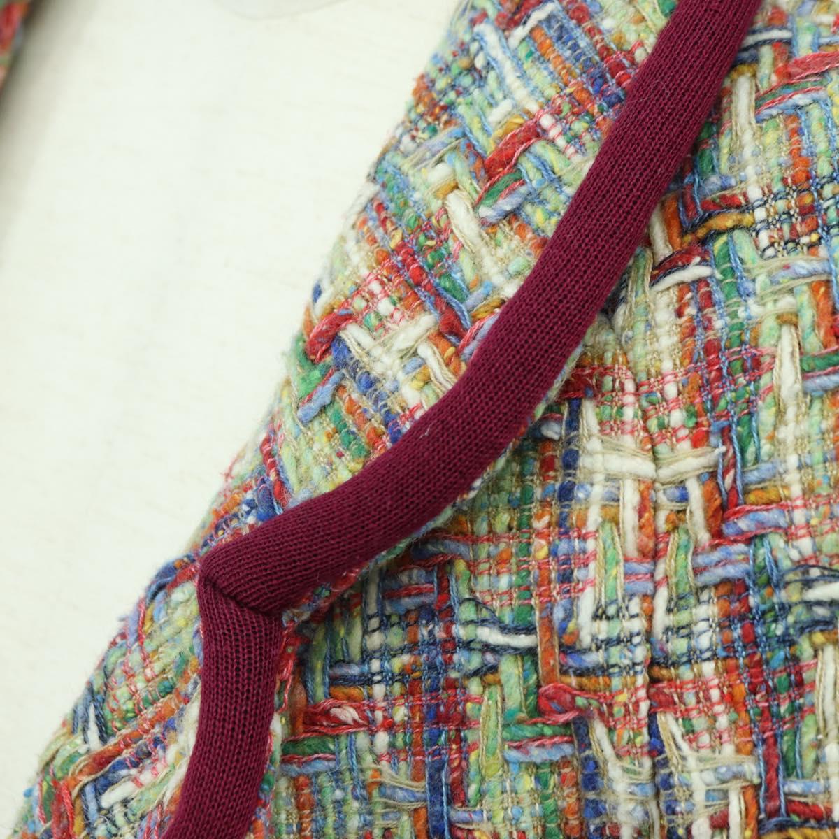 CHANEL Jacket Tweed Multicolor CC Auth 178546V