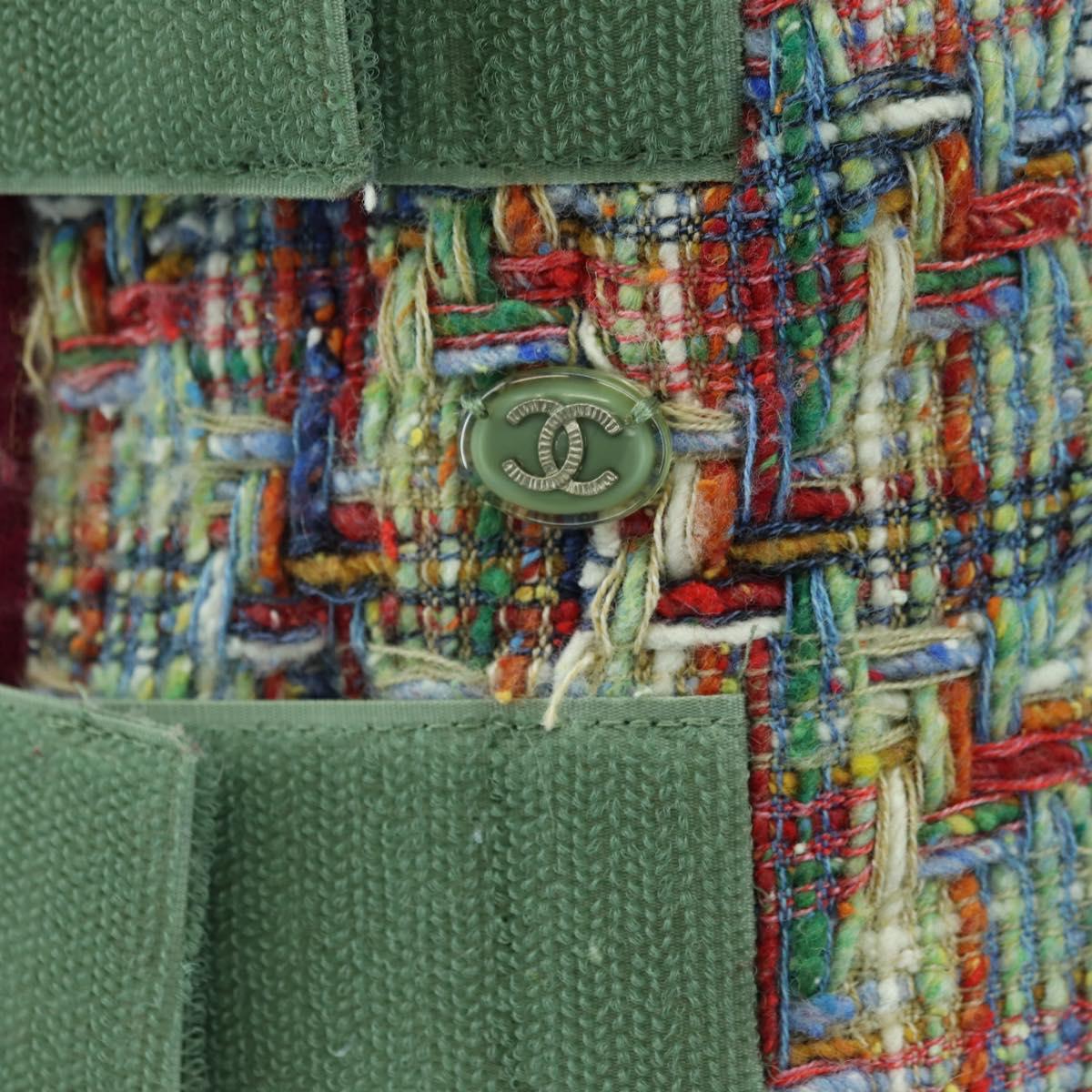 CHANEL Jacket Tweed Multicolor CC Auth 178546V