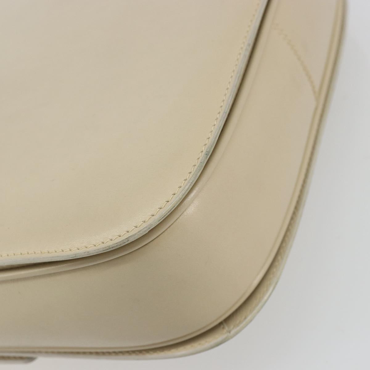 GUCCI Shoulder Bag Leather Beige Gold 26 001 0647 Auth 178561