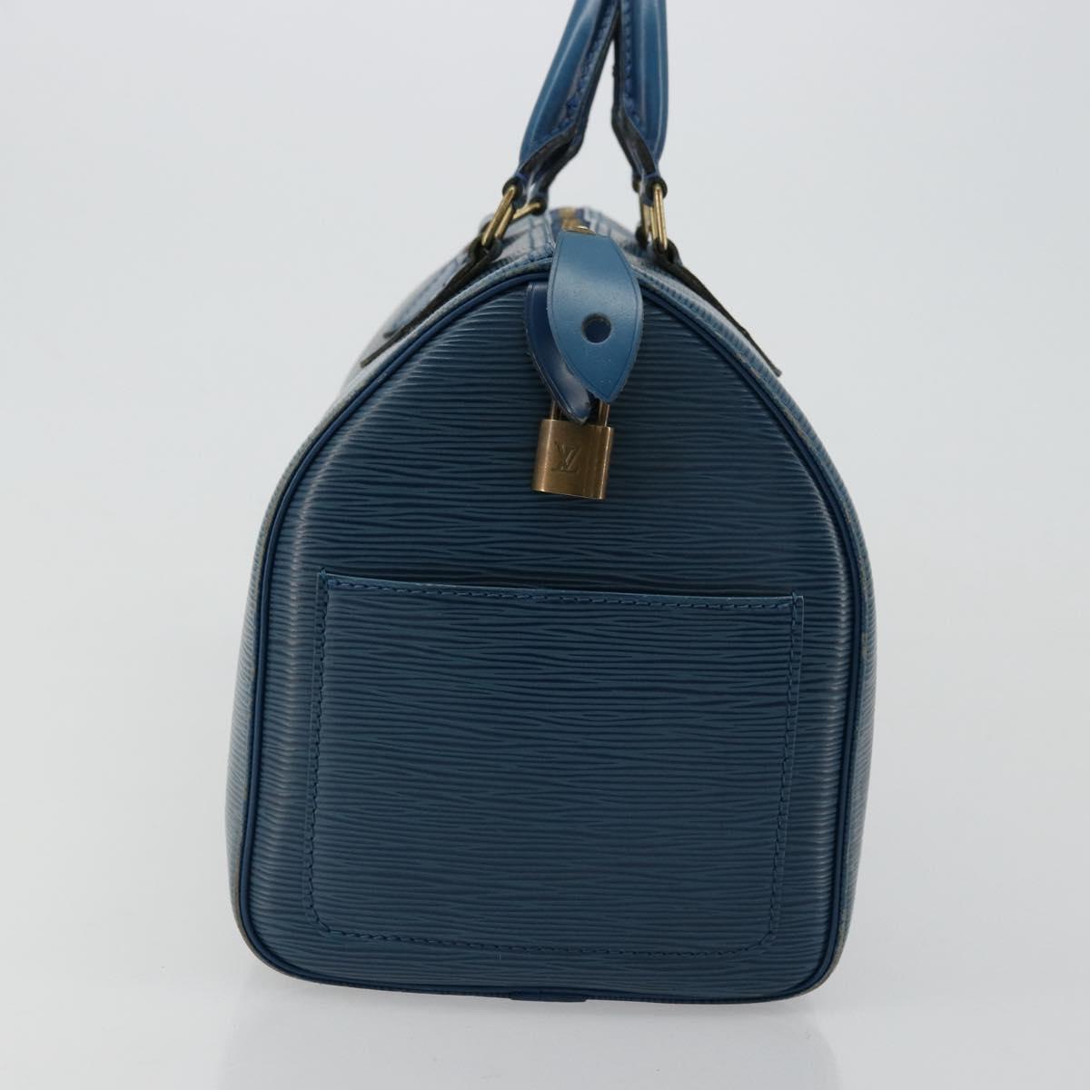 LOUIS VUITTON Epi Speedy 30 Hand Bag Toledo Blue M43005 LV Auth 178586