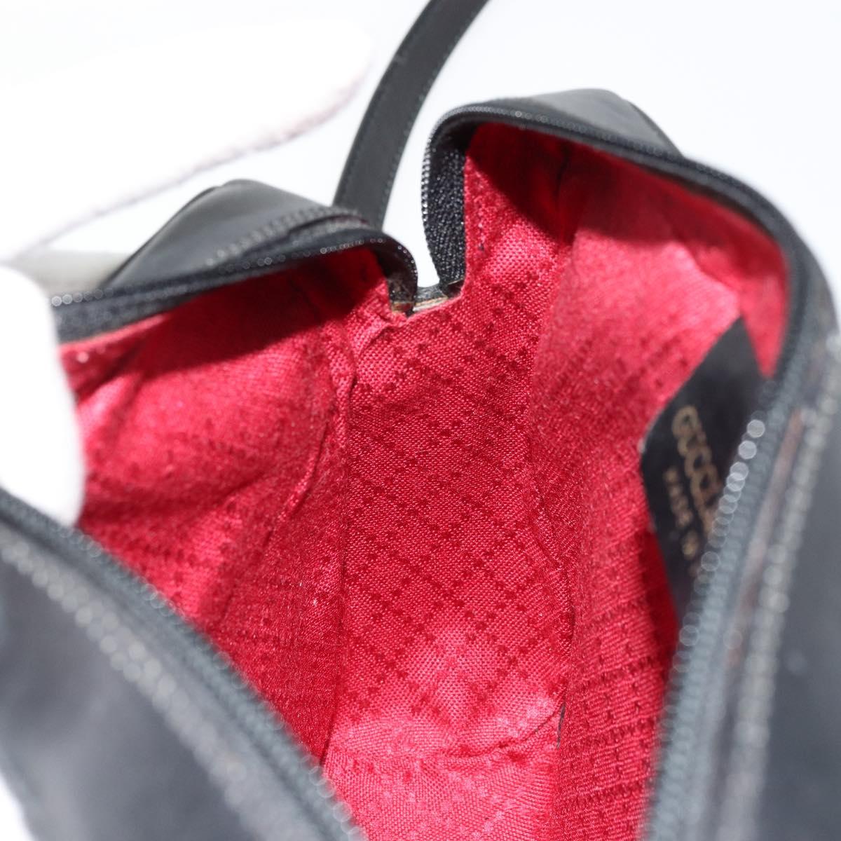 GUCCI GG Canvas Web Sherry Line Shoulder Bag Black Red Green Auth 178590A