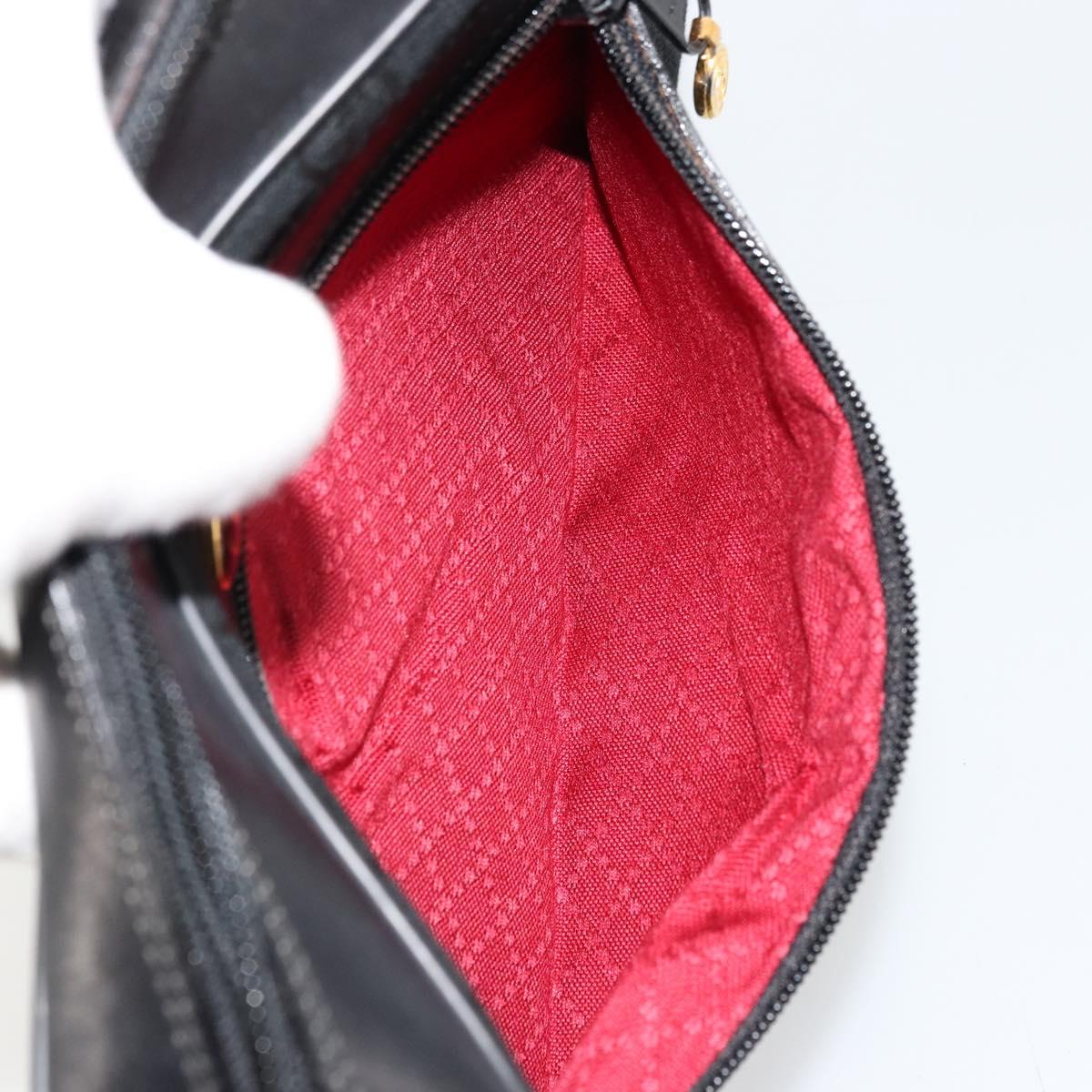 GUCCI GG Canvas Web Sherry Line Shoulder Bag Black Red Green Auth 178590A