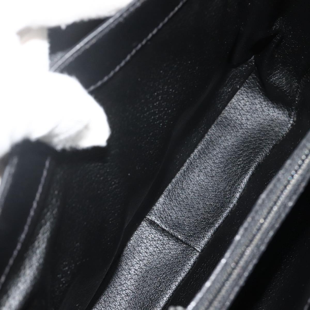 CELINE Macadam Canvas Hand Bag PVC Leather Black Gold Auth 178597A