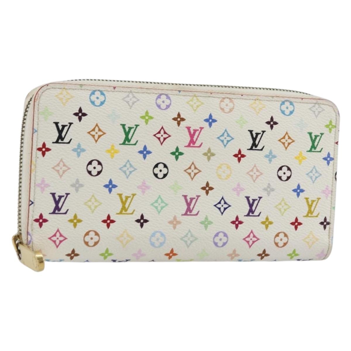 LOUIS VUITTON Monogram Multicolor Zippy Wallet White M60241 LV Auth 178601A