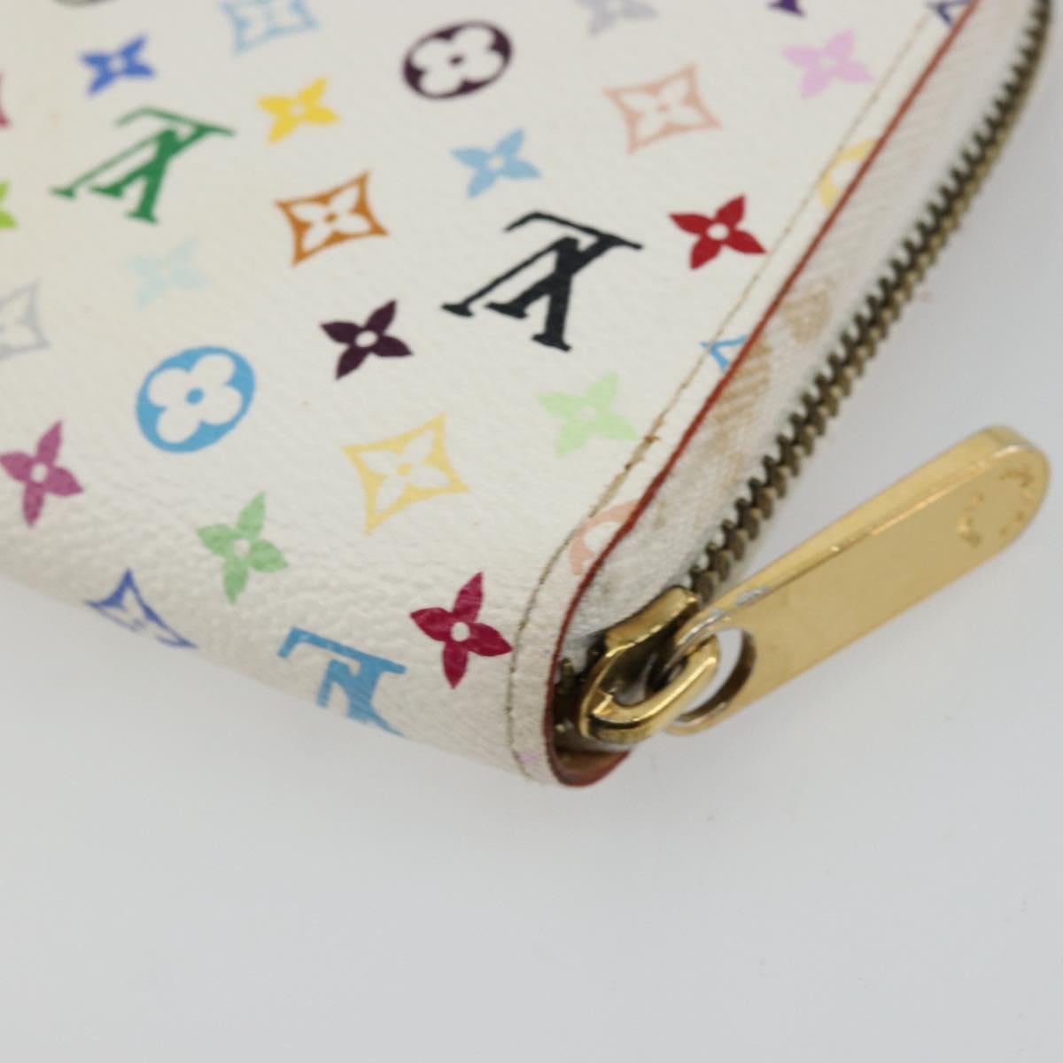 LOUIS VUITTON Monogram Multicolor Zippy Wallet White M60241 LV Auth 178601A