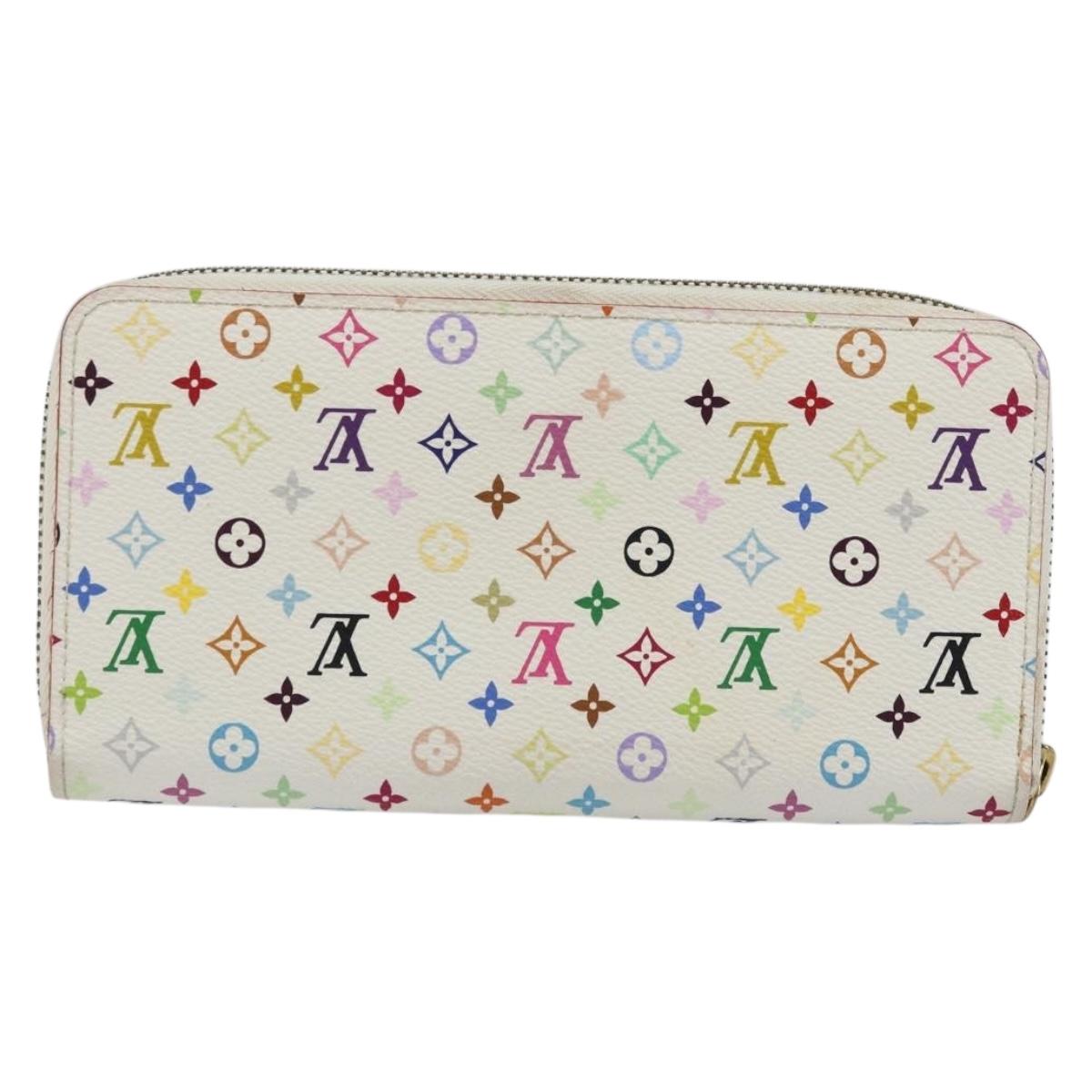 LOUIS VUITTON Monogram Multicolor Zippy Wallet White M60241 LV Auth 178601A