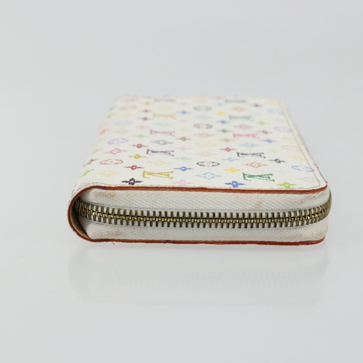 LOUIS VUITTON Monogram Multicolor Zippy Wallet White M60241 LV Auth 178601A