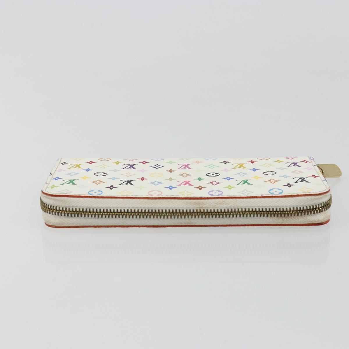 LOUIS VUITTON Monogram Multicolor Zippy Wallet White M60241 LV Auth 178601A