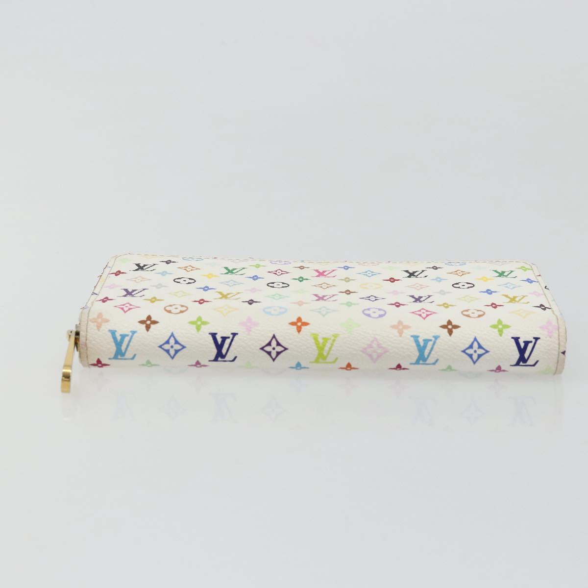 LOUIS VUITTON Monogram Multicolor Zippy Wallet White M60241 LV Auth 178601A